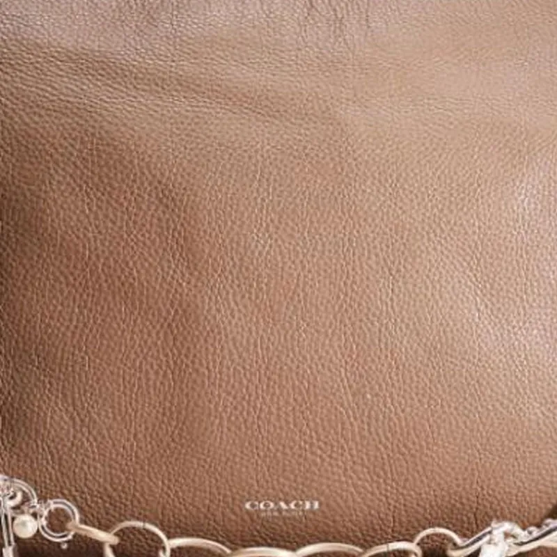 COACH Bleecker Pebble Leather Tote Bag, Shopping Bag, Shoulder Bag Large Size Women's Tan-3