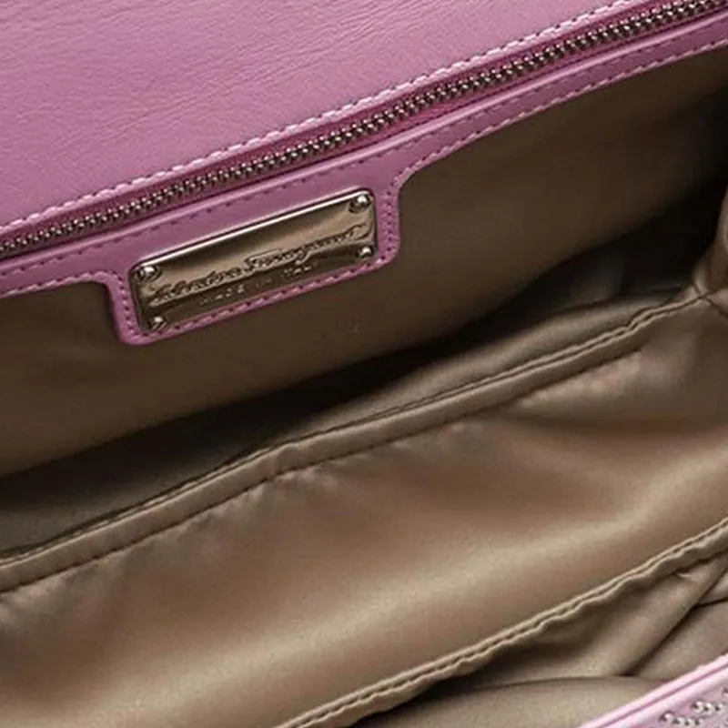 FERRAGAMO Leather Crossbody Bags Shoulder Bags Women's Purple-4