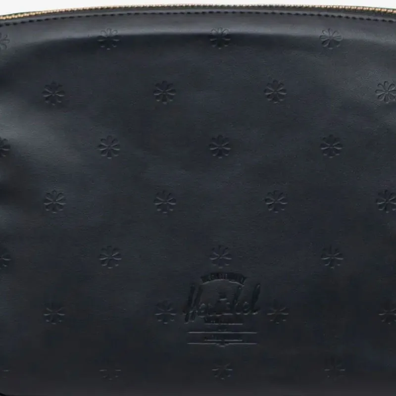 Herschel Litchi Grain Vegan Leather Toiletry Bag Unisex Black-4
