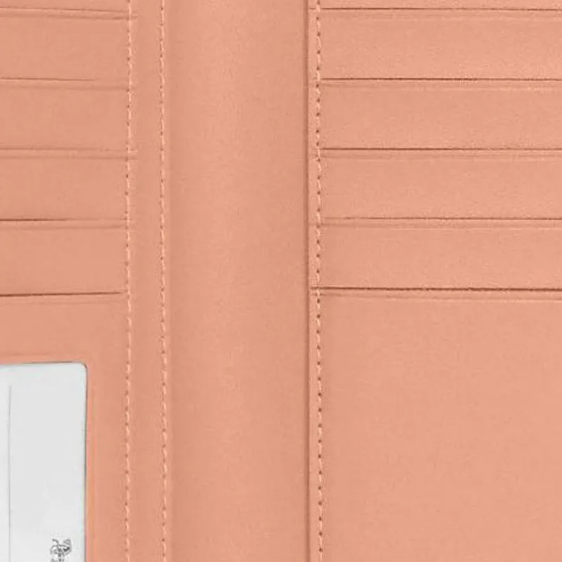 COACH Trifold Wallet Coated Canvas With Leather Card Holder, Wallet Women's Pink-3