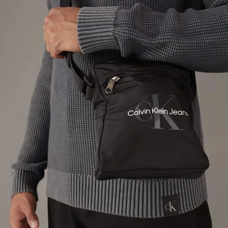 CALVIN KLEIN Polyurethane Shoulder Bag, Crossbody Bag Men's Black-4