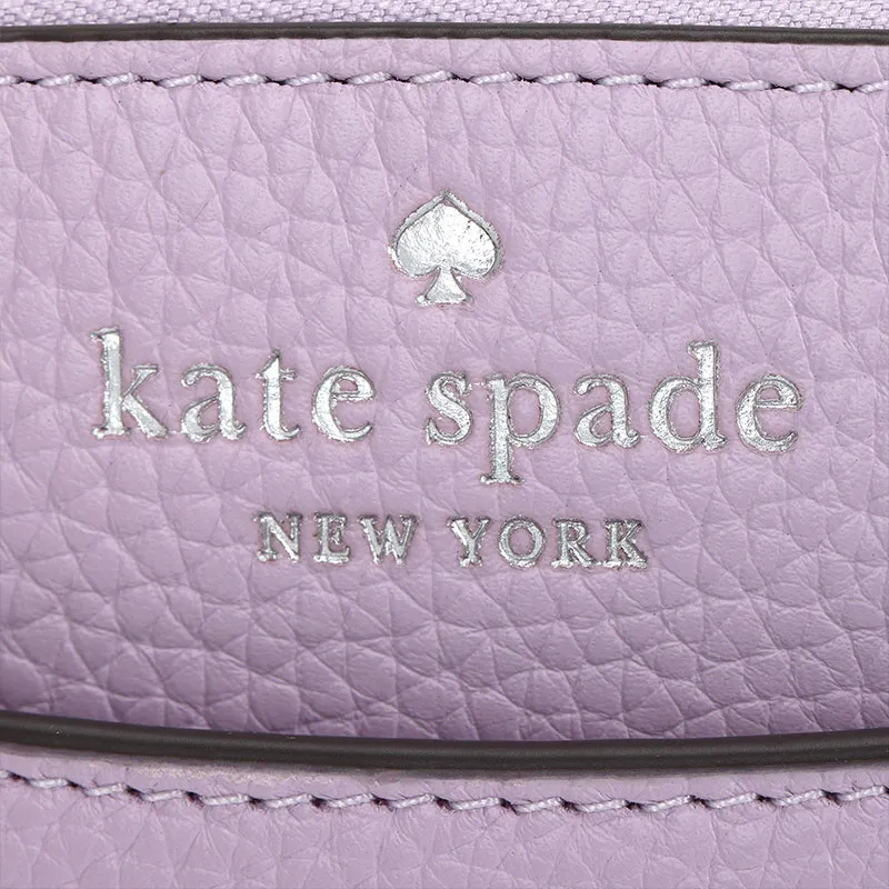 Kate Spade Litchi Grain Leather Shoulder Bag, Crossbody Bag Small Size Women's Purple Mist Color-4