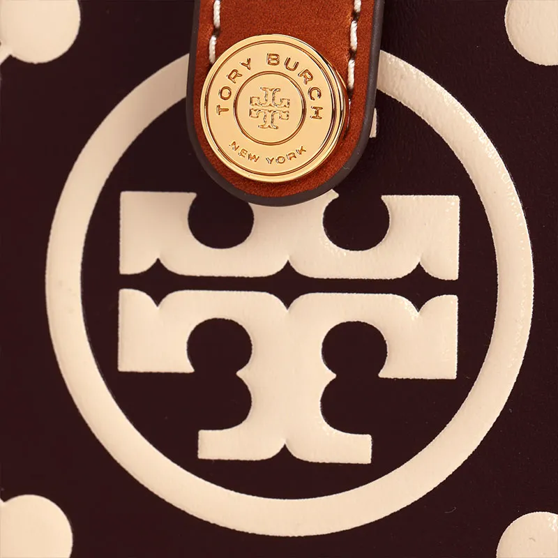 TORY BURCH T Monogram Leather Wallet Regular Women's Chestnut-4