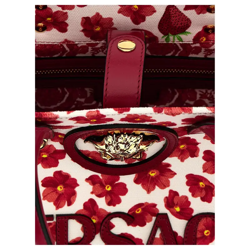 FANSIZHE Cotton Handbag Women's Red & White-3
