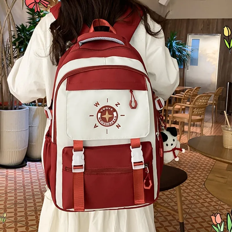 H YXIANG Nylon Backpack Regular Women's Multicolor-4
