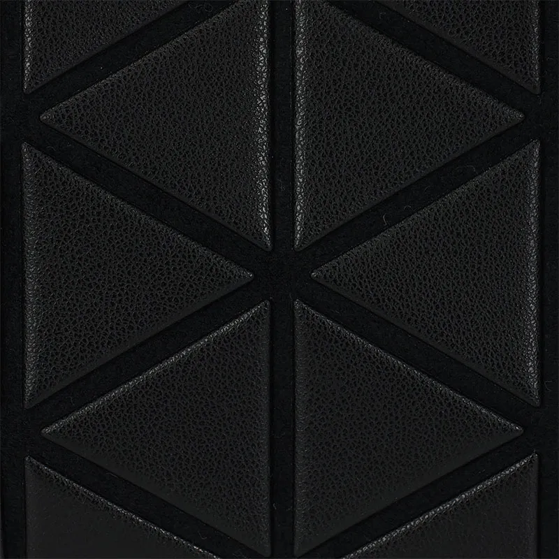ISSEY MIYAKE Artificial Leather Shoulder Bag Crossbody Bag Handbag Small Size Women's Black-4