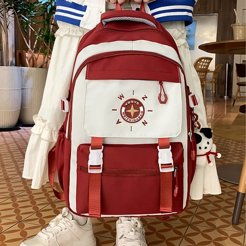 H YXIANG Nylon Backpack Regular Women's Multicolor-5