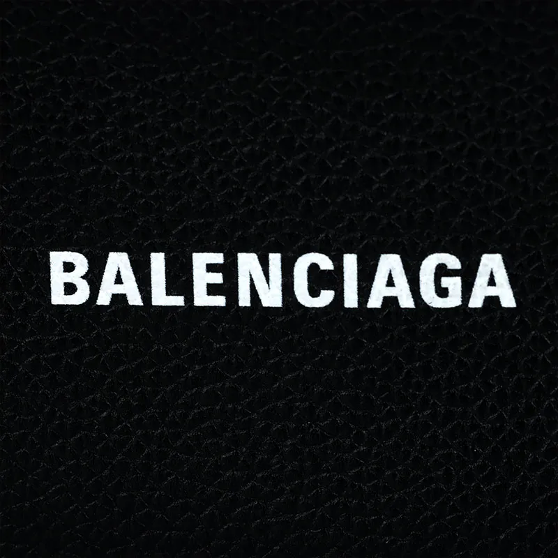 Balenciaga Cash Grain Cow Leather Card Holder Tubas Women's Black-4