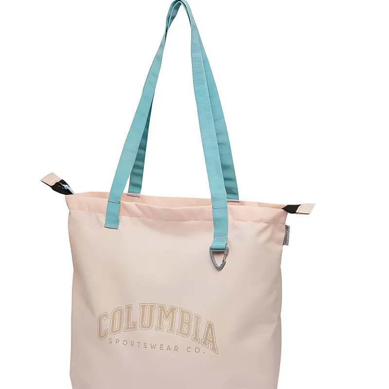 Columbia Polyester Tote Bag Shopping Bag Shoulder Bag Handbag Unisex Peachy Pink Matte Purple-3