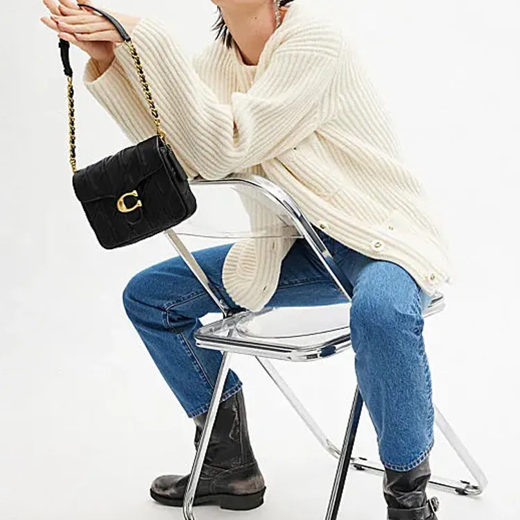 COACH Times Square Tabby Sheepskin Crossbody Bag, Shoulder Bag Trumpets Women's Black-6