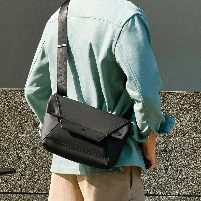 PIERRE CARDIN Fabric Crossbody Bag Regular Men's Black-4