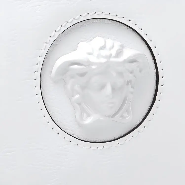 VERSACE La Medusa Leather Small Round Bag Shoulder Bag Crossbody Bag Women's Pure White-4