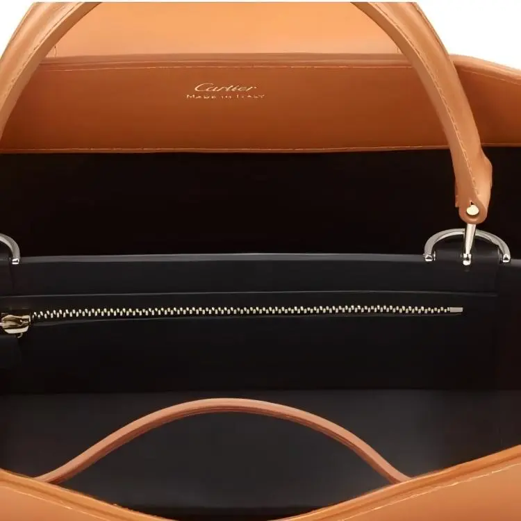 CARTIER GUIRLANDE Calfskin Handbag Shoulder Bag Crossbody Bag Small Size Women's Camel-3