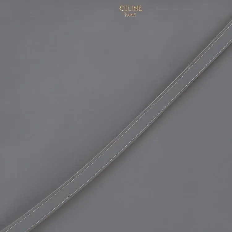 CELINE Trio Smooth Lambskin Crossbody Bag, Shoulder Bag Tubas Women's Gray-3