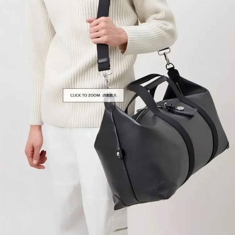 Mulberry Smooth Leather With Canvas Handbag Shoulder Bag Crossbody Bag Travel Bag Medium Size Women's Black-3
