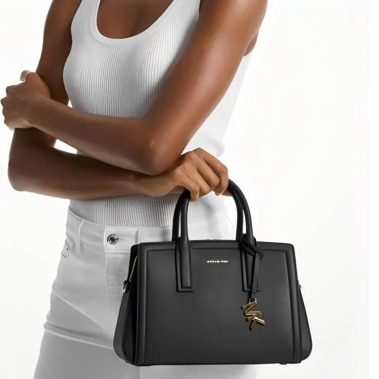 MICHAEL KORS Leather Tote Bag, Shopping Bag, Shoulder Bag, Crossbody Bag, Handbag Trumpets Women's Black-3