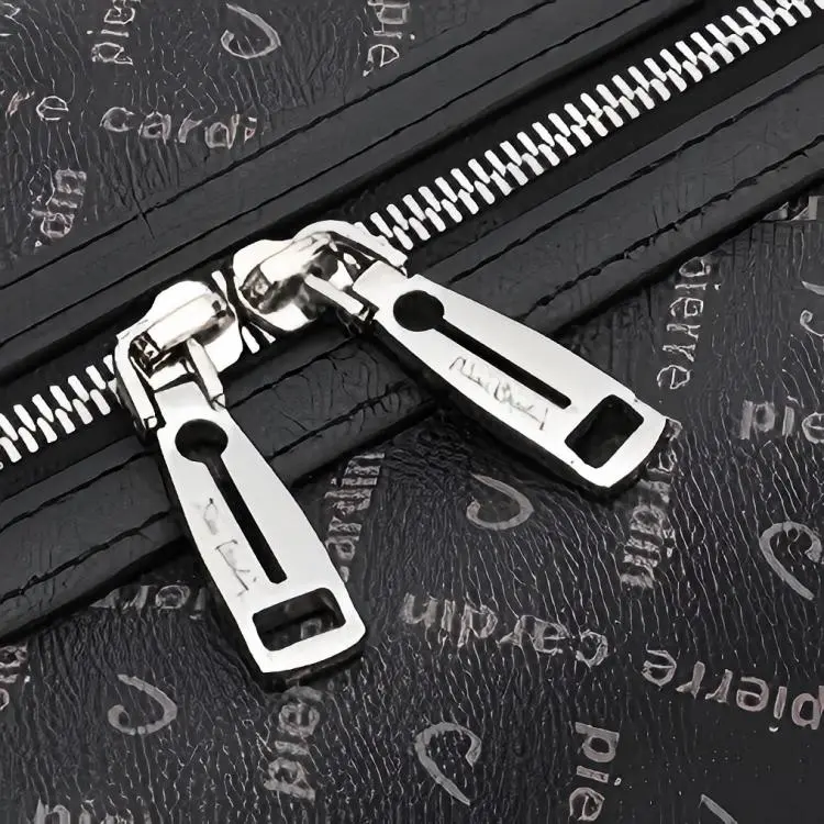 PIERRE CARDIN PVC Travel Bag Men's Black-4