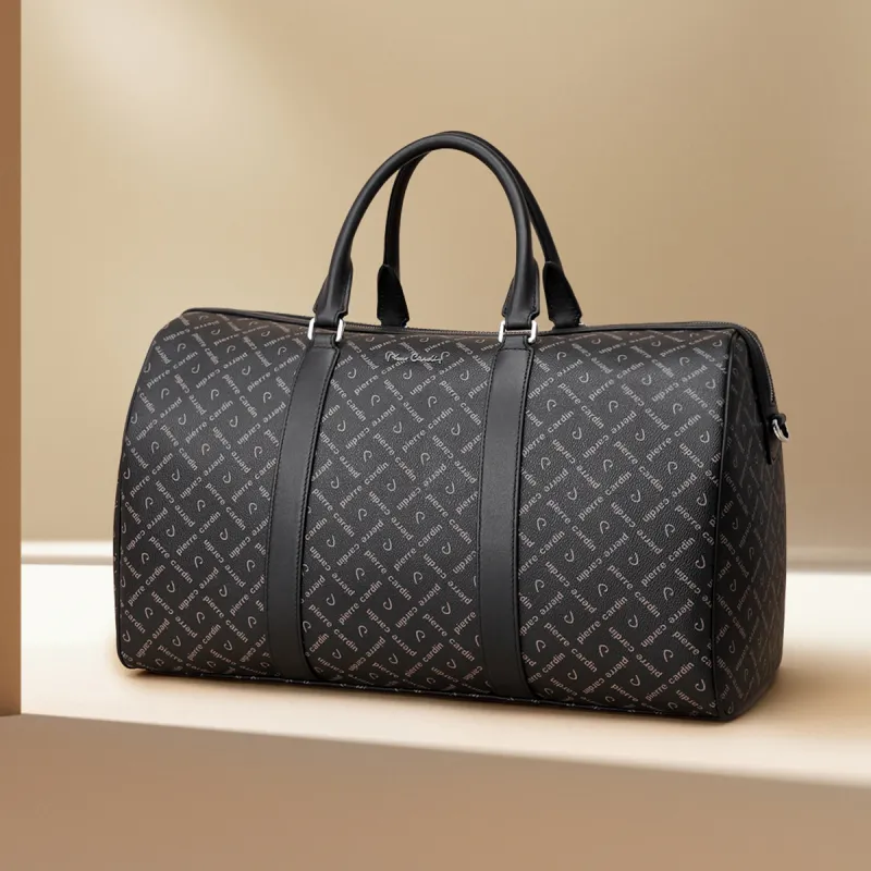 PIERRE CARDIN PVC Travel Bag Men's Black-3