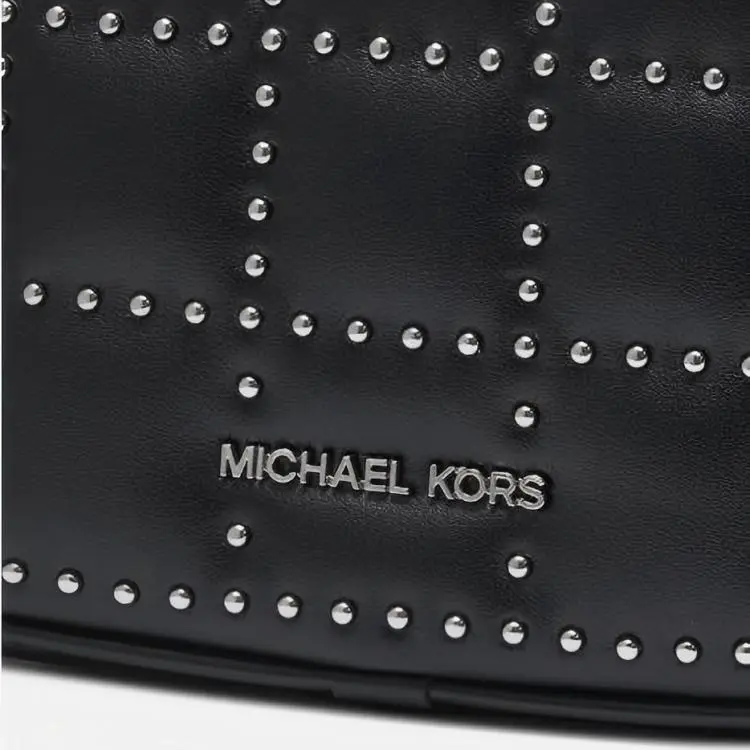 MICHAEL KORS Carmela Artificial Leather Shoulder Bag, Saddle Bag, Crossbody Handbag Trumpets Women's Black-3