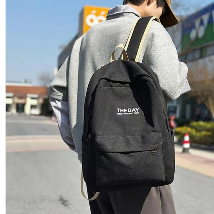GEERDUN Canvas Backpack Regular Unisex Black/Pink/Khaki/Blue-2