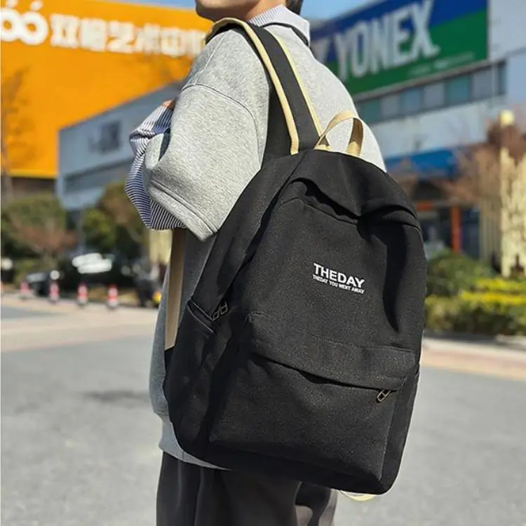 GEERDUN Canvas Backpack Regular Unisex Black/Pink/Khaki/Blue-1