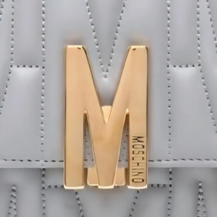 MOSCHINO Sheepskin Shoulder Bag, Crossbody Bag Trumpets Women's Light Gray-3