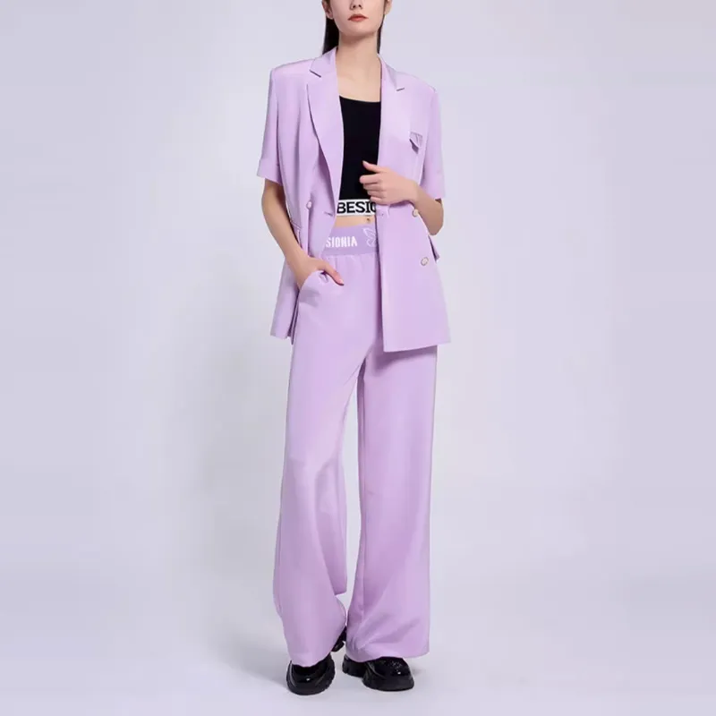 BESIONIA SS22 Business Suits Coats Women's Light Purple-1