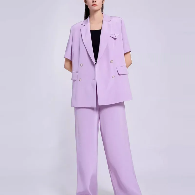 BESIONIA SS22 Business Suits Coats Women's Light Purple-3