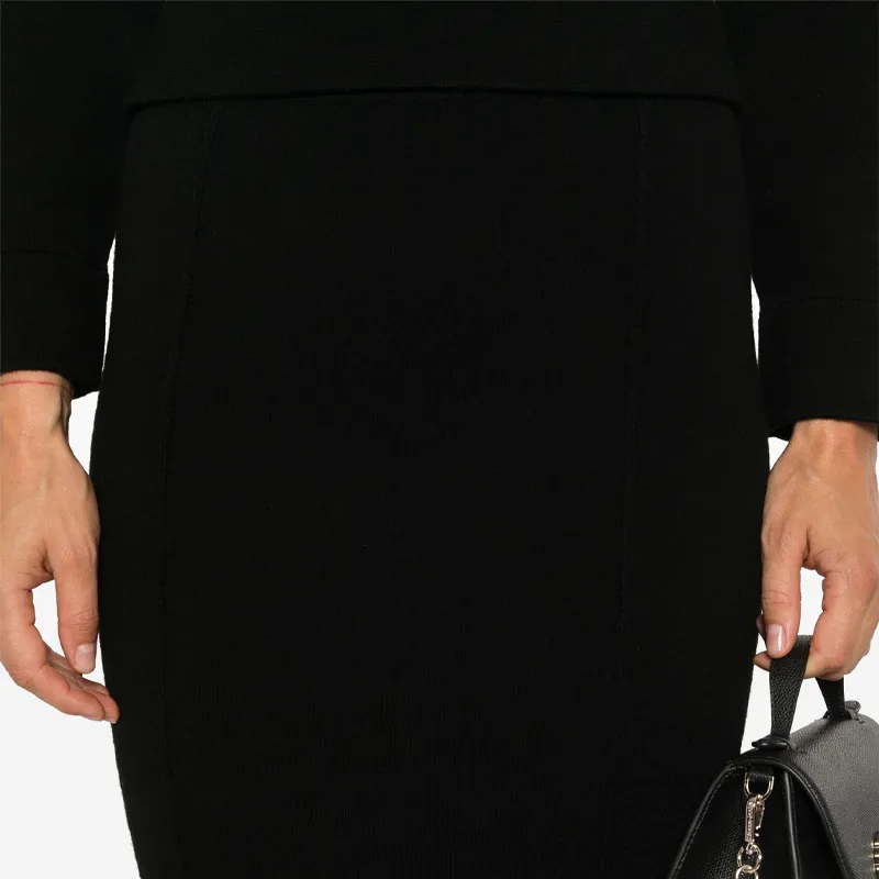PINKO Logo Stitched Midi Skirt-4