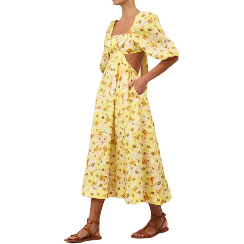 Zimmermann SS24 Short-Sleeved Dresses Women's Yellow-3