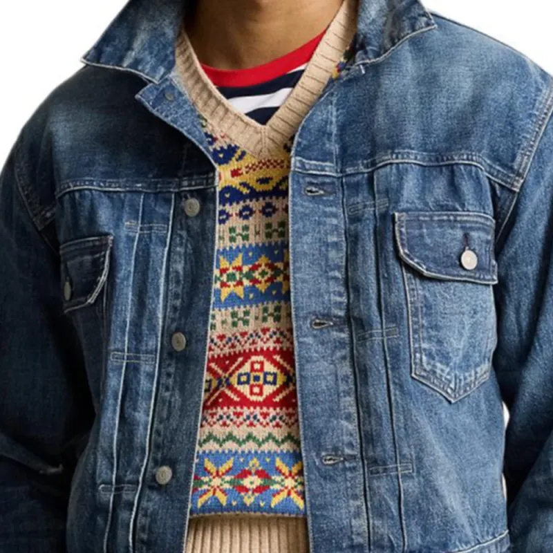 Polo Ralph Lauren SS24 Denim Trucker Jacket Denim Jacket Men's Blue-5