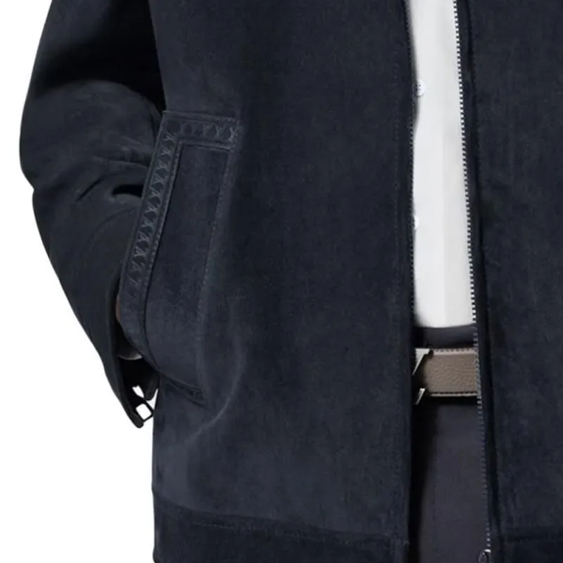 LOUIS VUITTON Leather Zipped Blouson-7