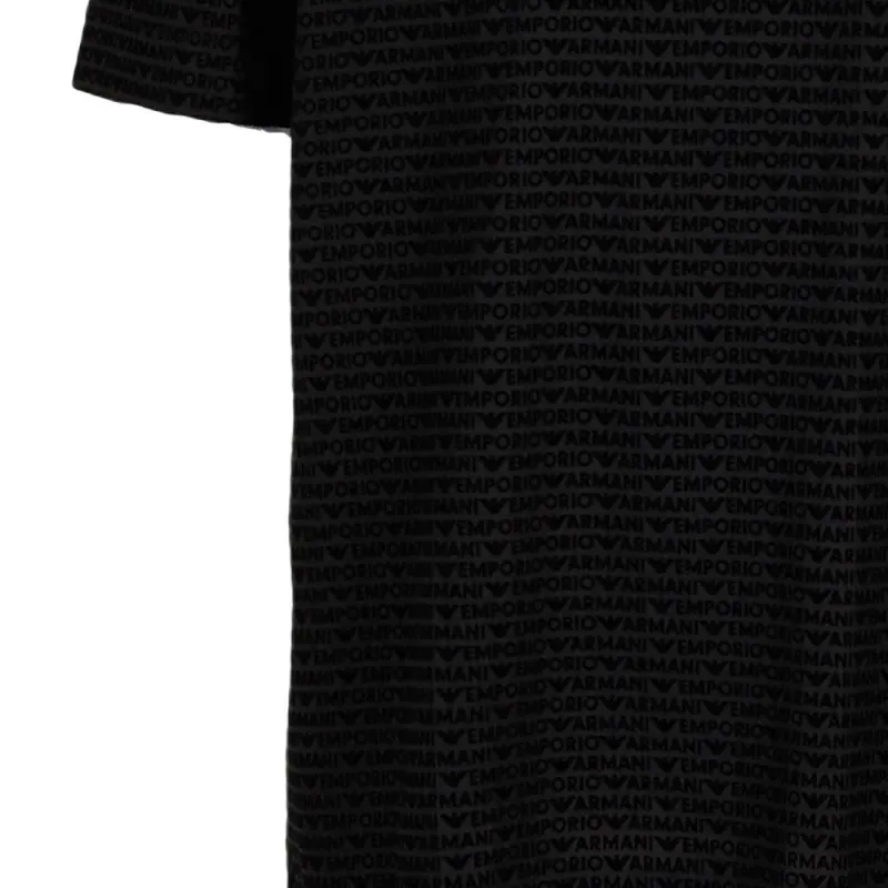 EMPORIO ARMANI Asv Lyocell blend Jersey T shirt With All over Flocked Logo Lettering-5