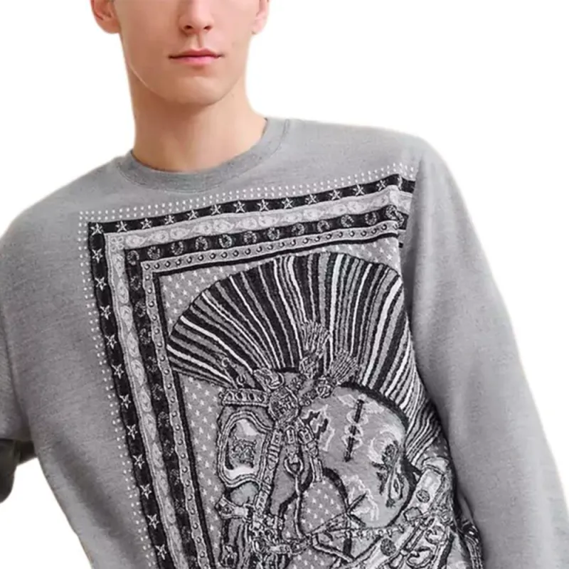 HERMES Sweaters Men Gray-4