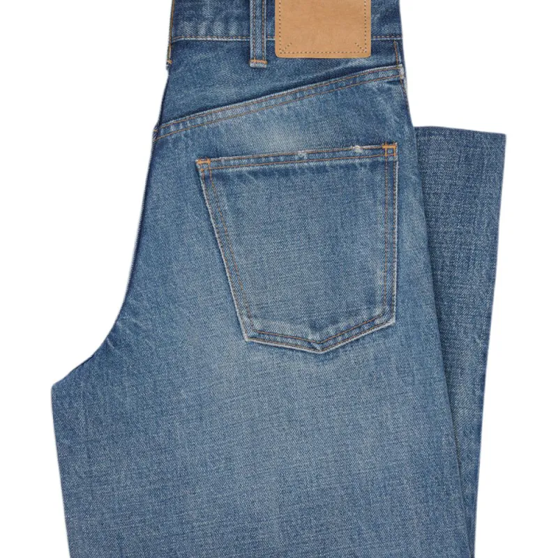 CELINE Flared Surf Jeans In Union Wash Denim-3