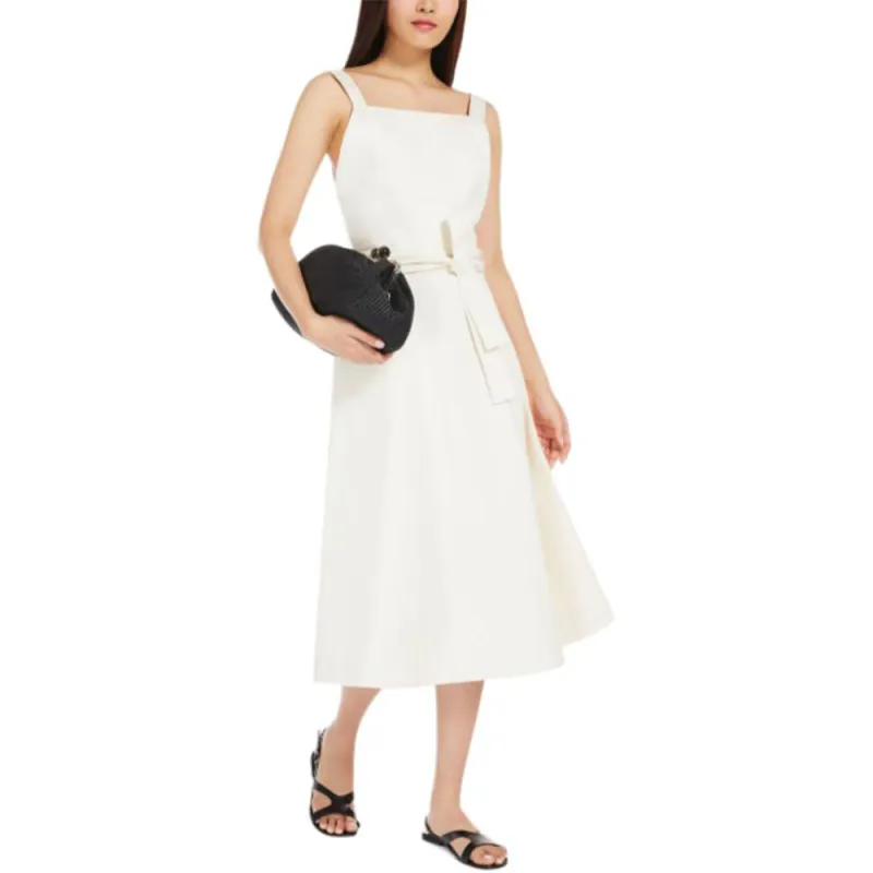 WEEKEND MaxMara Affari1234 Collection Cotton Bull Denim Dress Slip Dress Women's Natural-3