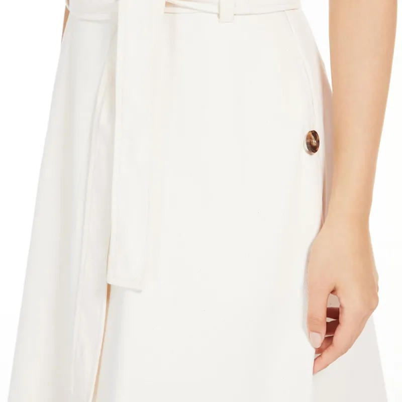 WEEKEND MaxMara Affari1234 Collection Cotton Bull Denim Dress Slip Dress Women's Natural-4