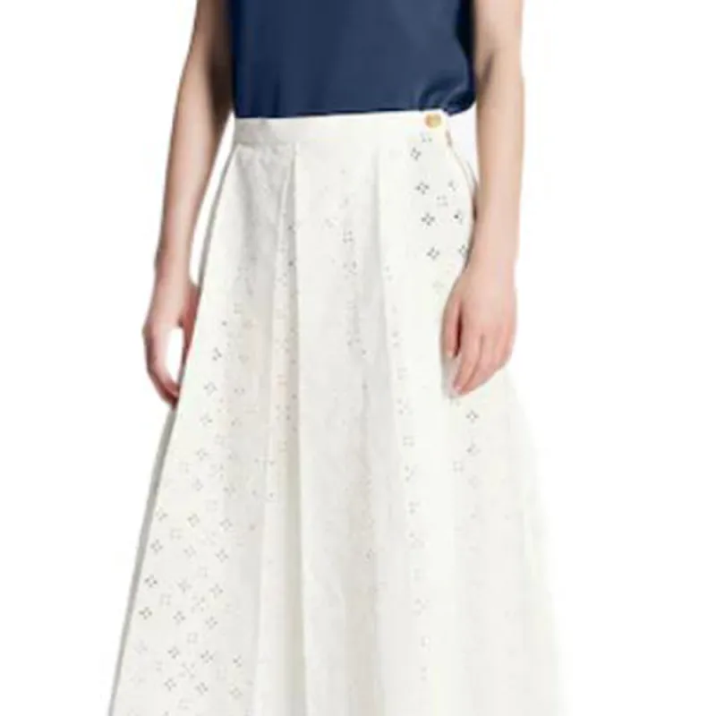 LOUIS VUITTON FW22 Casual Long Skirts Women's White-3