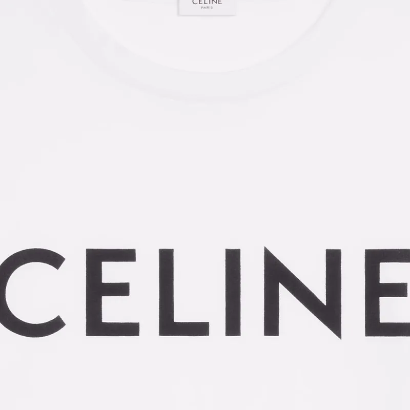 CELINE Cotton Jersey Cropped Ecru/Black-2