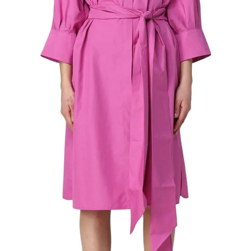 'S MAX MARA SS23 Long Sleeved Dress Women's Rose Red-4