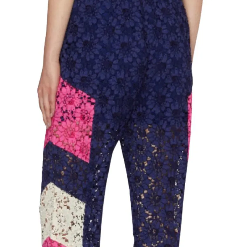 GUCCI Floral Lace Track Pants Ink Multi-5