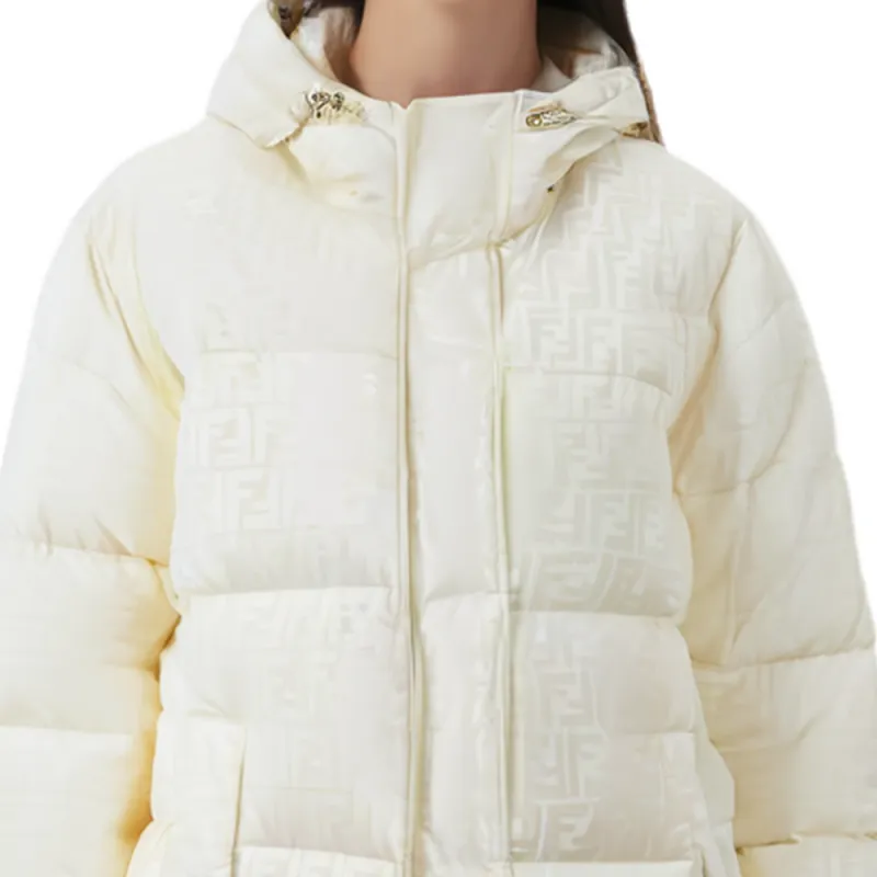 FENDI FW23 Tech Fabric Down Jacket Down Jacket Women's White-3