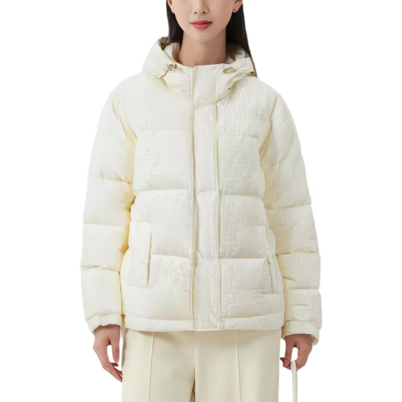 FENDI FW23 Tech Fabric Down Jacket Down Jacket Women's White-2