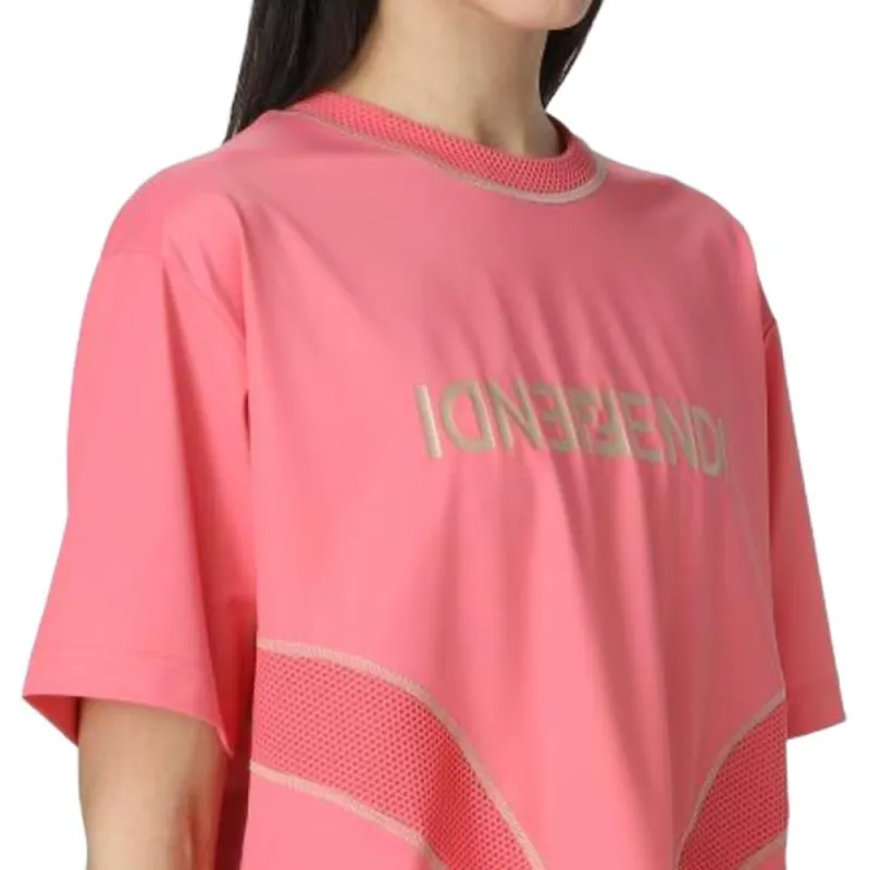 FENDI Drop Shoulder Sleeve T Shirt Women's Pink-5
