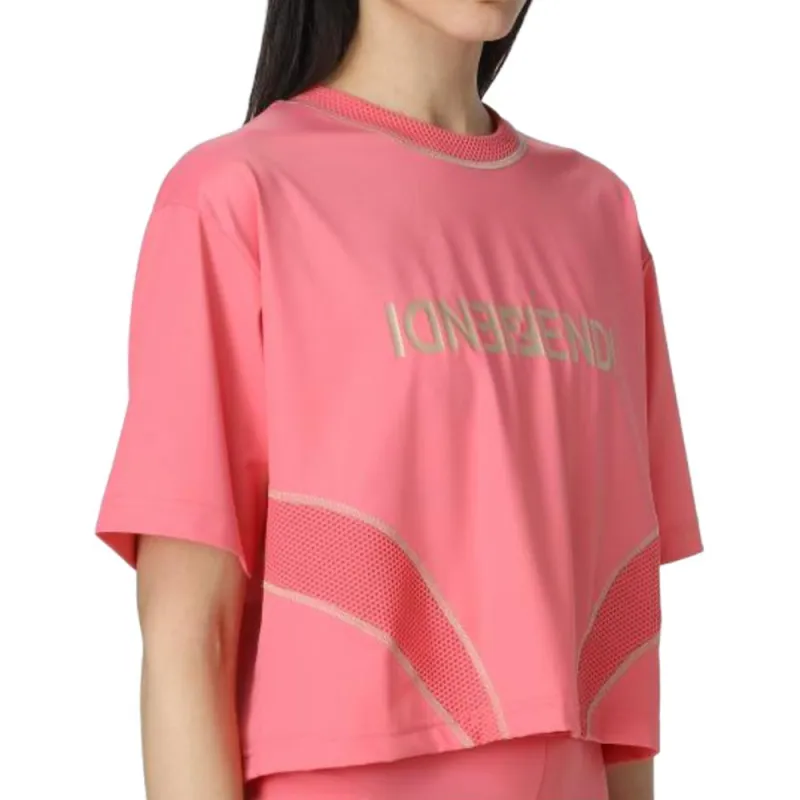 FENDI Drop Shoulder Sleeve T Shirt Women's Pink-4