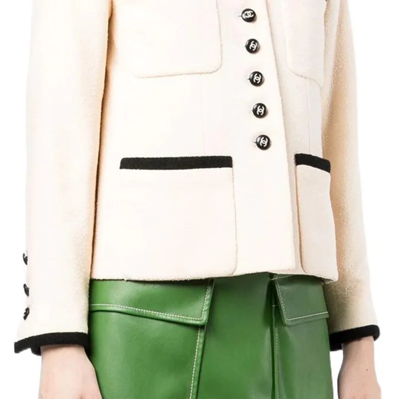 CHANEL 1996 CC-buttons Single-breasted Tweed Jacket-3