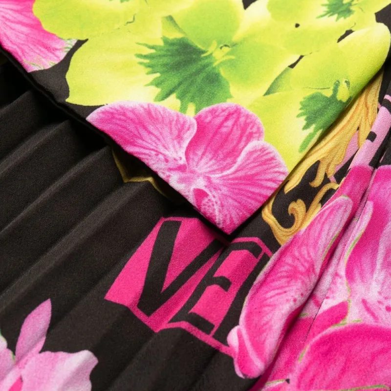 VERSACE Floral Printed Asymmetric Sleeveless Dress-6