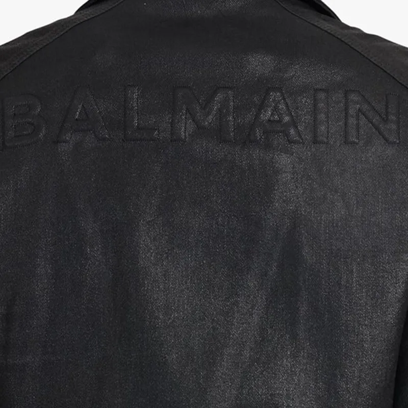 BALMAIN Denim Jackets Men Black-3