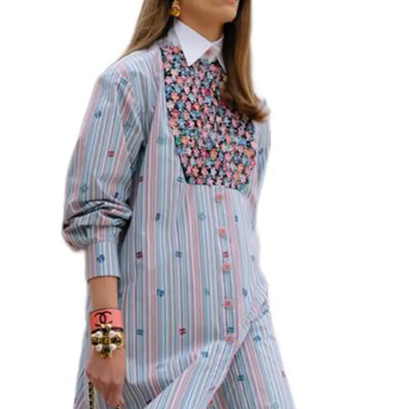 CHANEL Long-Sleeved Dresses Women's Purple-3