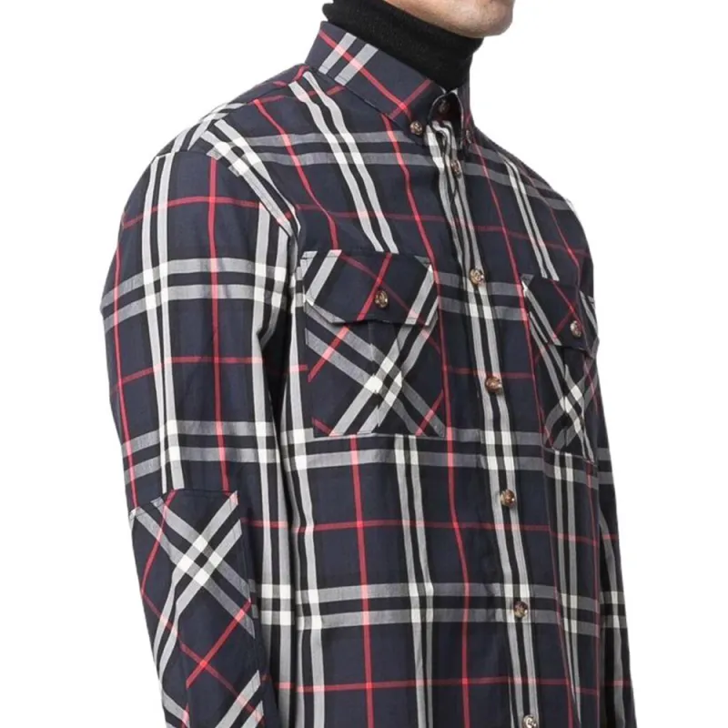 Burberry Shirts Men Navy-5